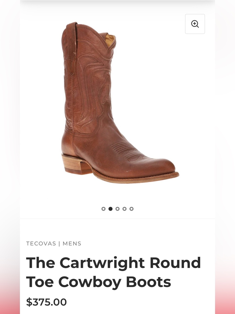 Tecovas Brown Cartwright Round-Toe Cowboy Boots men size 8.5D gently used - Picture 5 of 16